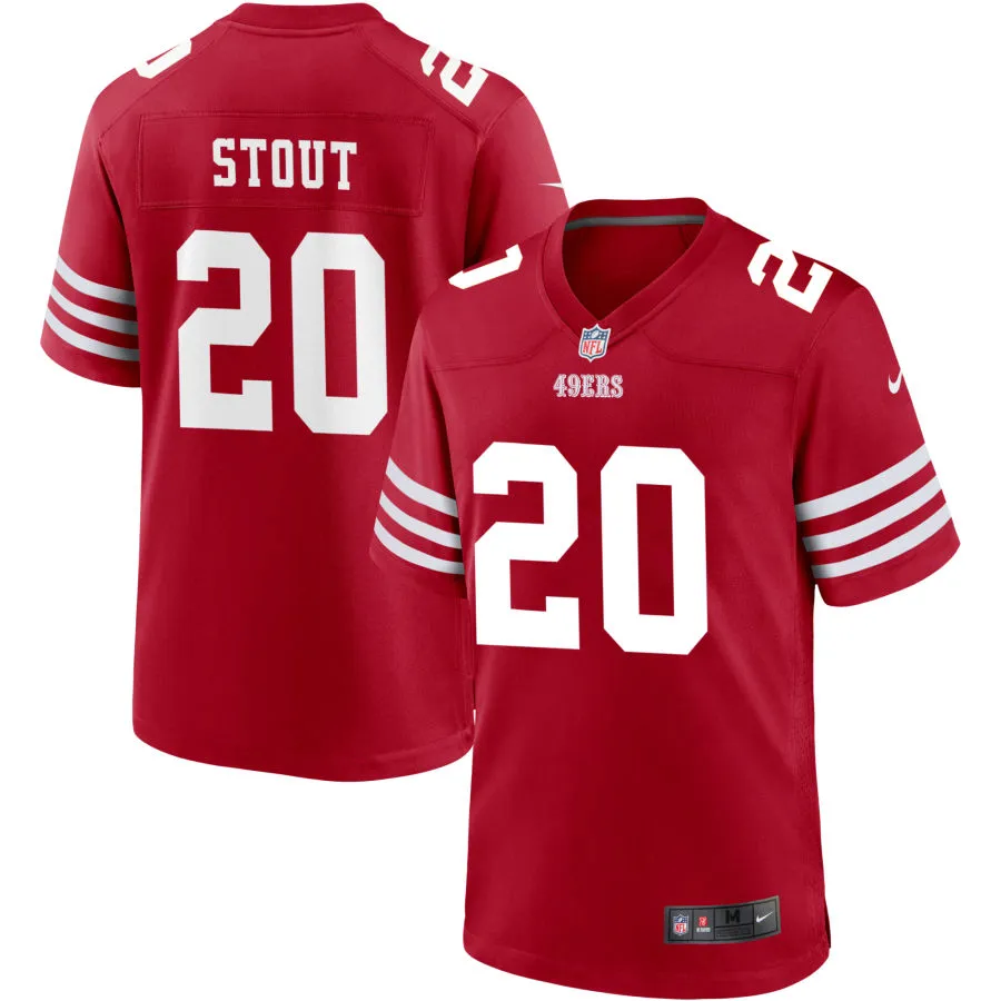 Mens San Francisco 49ers #20 Upton Stout Nike Scarlet F.U.S.E. Vapor Limited Jersey