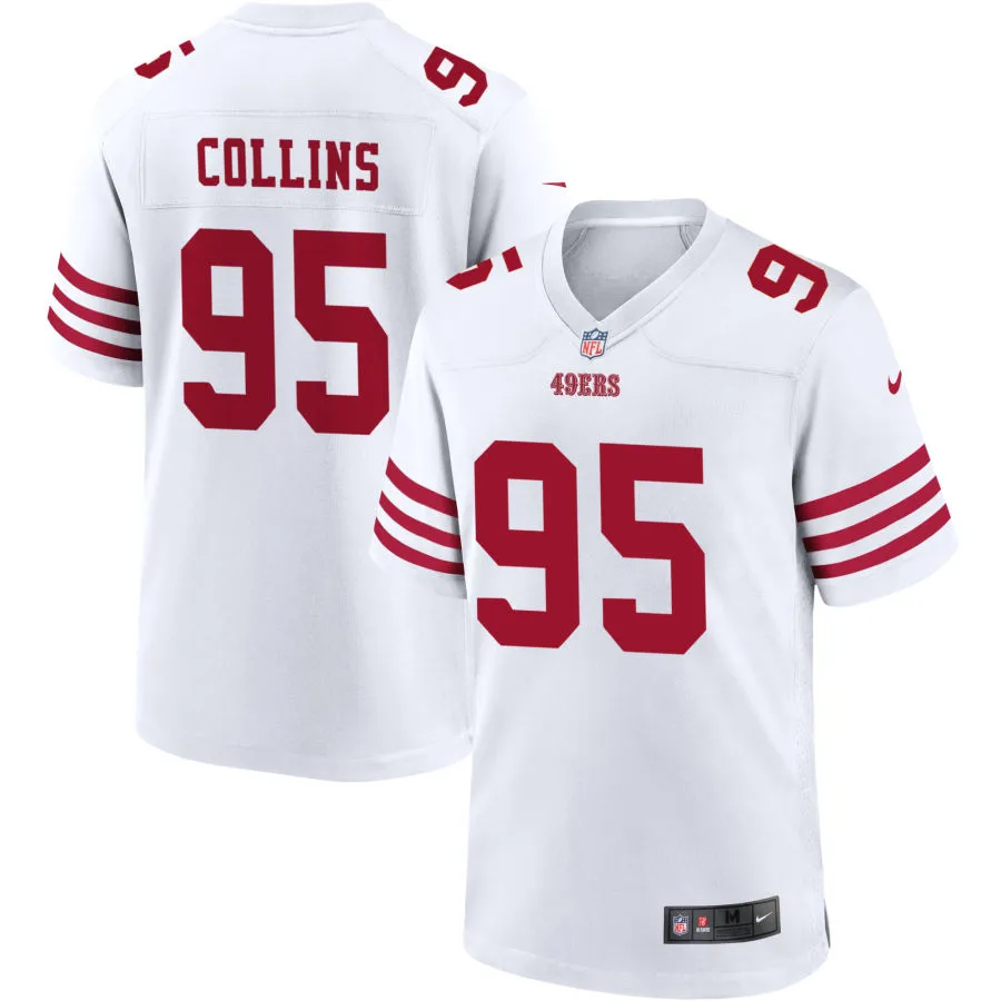 Mens San Francisco 49ers #95 Alfred Collins Nike Home White F.U.S.E. Vapor Limited Jersey