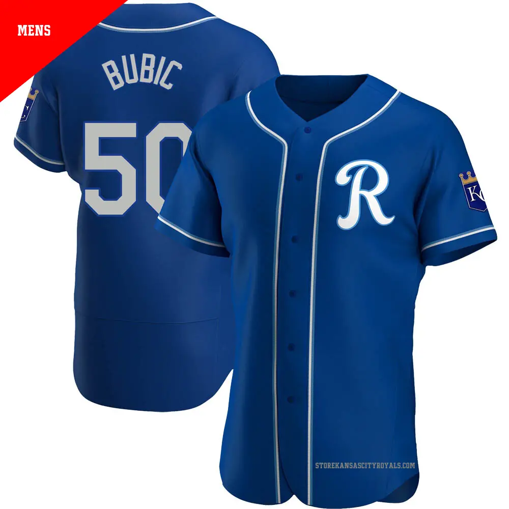 Men's Kansas City Royals #50 Kris Bubic Nike Royal Alternate Team Logo Authentic Jersey