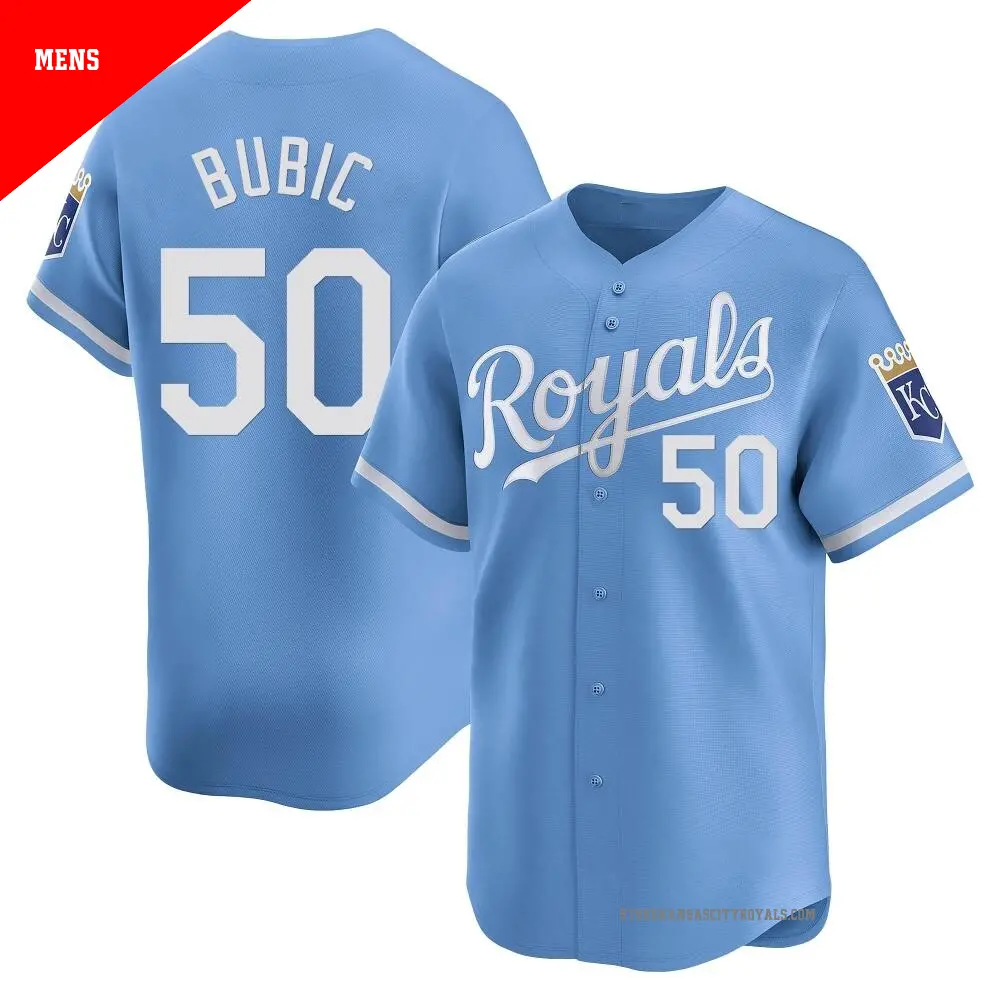 Men's Kansas City Royals #50 Kris Bubic Nike Light Blue Alternate Limited Jersey