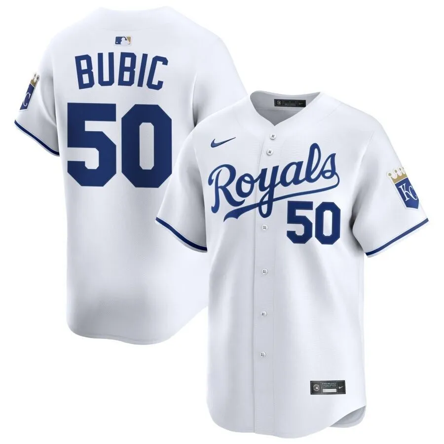 Men's Kansas City Royals #50 Kris Bubic Nike Home White Limited Jersey