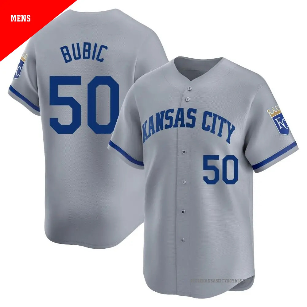 Men's Kansas City Royals #50 Kris Bubic Nike Gray Road Limited Player Jersey