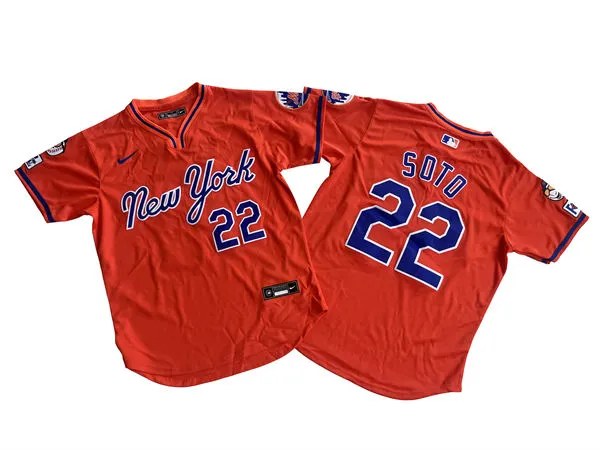 Mens New York Mets #22 Juan Soto Nike 2025 Orange Pullover Alternate Limited Replic Jersey