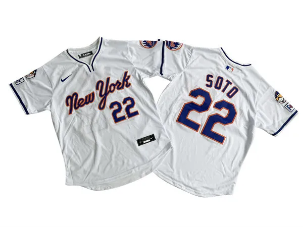 Mens New York Mets #22 Juan Soto Nike 2025 White Pullover Alternate Limited Replic Jersey