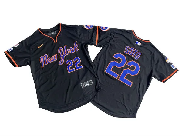Mens New York Mets #22 Juan Soto Nike 2025 Black Pullover Alternate Limited Replic Jersey