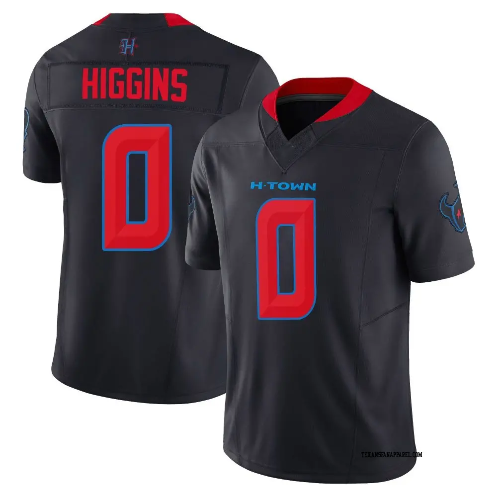 Men's Houston Texans #81 Jayden Higgins Nike Navy Red 2nd Alternate H-Town F.U.S.E. Limited Player Jersey