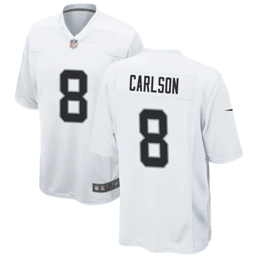 Mens Las Vegas Raiders #8 Daniel Carlson Nike White Vapor F.U.S.E. Limited Player Jersey