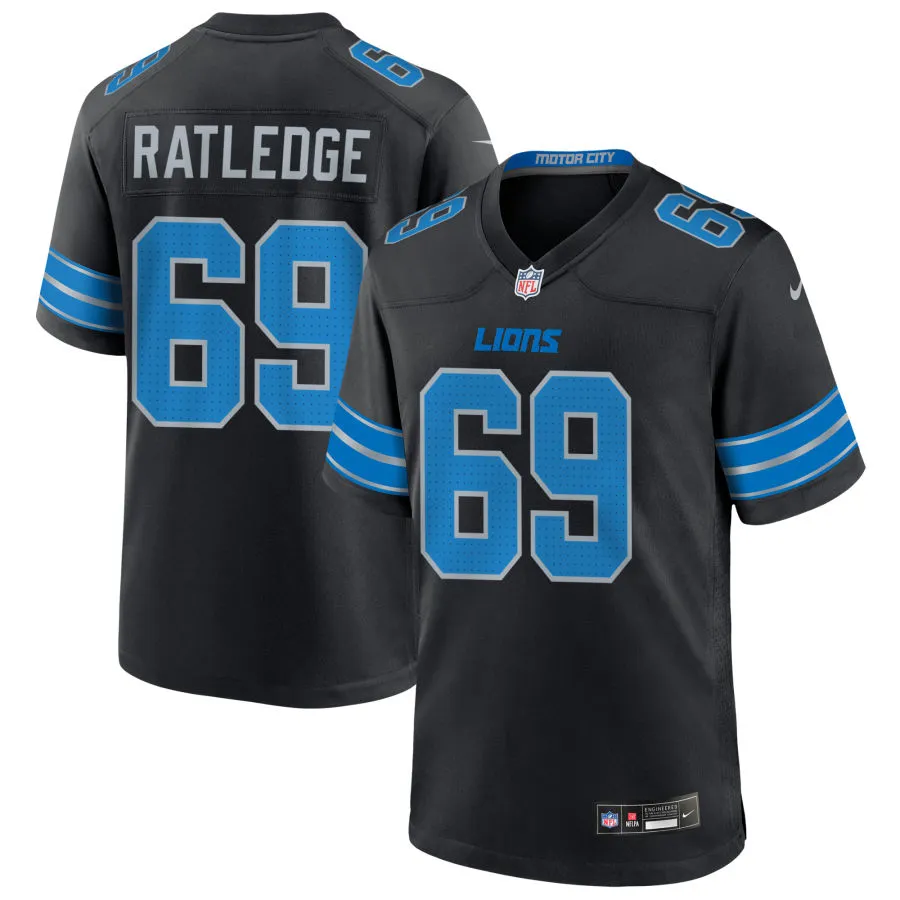 Mens Detroit Lions #69 Tate Ratledge Nike Black 2nd Alternate Vapor F.U.S.E. Limited Jersey