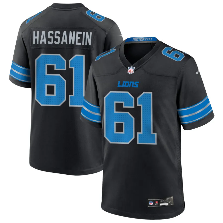 Mens Detroit Lions #61 Ahmed Hassanein Nike Black 2nd Alternate Vapor F.U.S.E. Limited Jersey