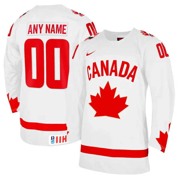 2025 World Junior Ice Hockey Championships Canada Team Custom Jersey White 