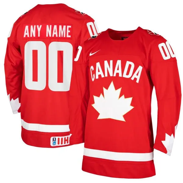 2025 World Junior Ice Hockey Championships Canada Team Custom Jersey Red 