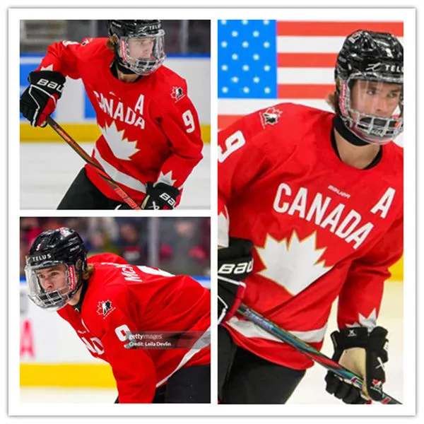 2025 World Junior Ice Hockey Championships Canada Team #9 Gavin McKenna Jersey Red