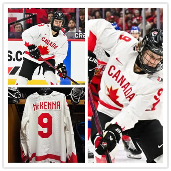 2025 World Junior Ice Hockey Championships Canada Team #9 Gavin McKenna Jersey White