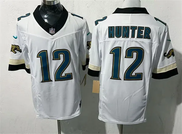Men's Jacksonville Jaguars #12 Travis Hunter White Throwback Vapor F.U.S.E. Limited Jersey