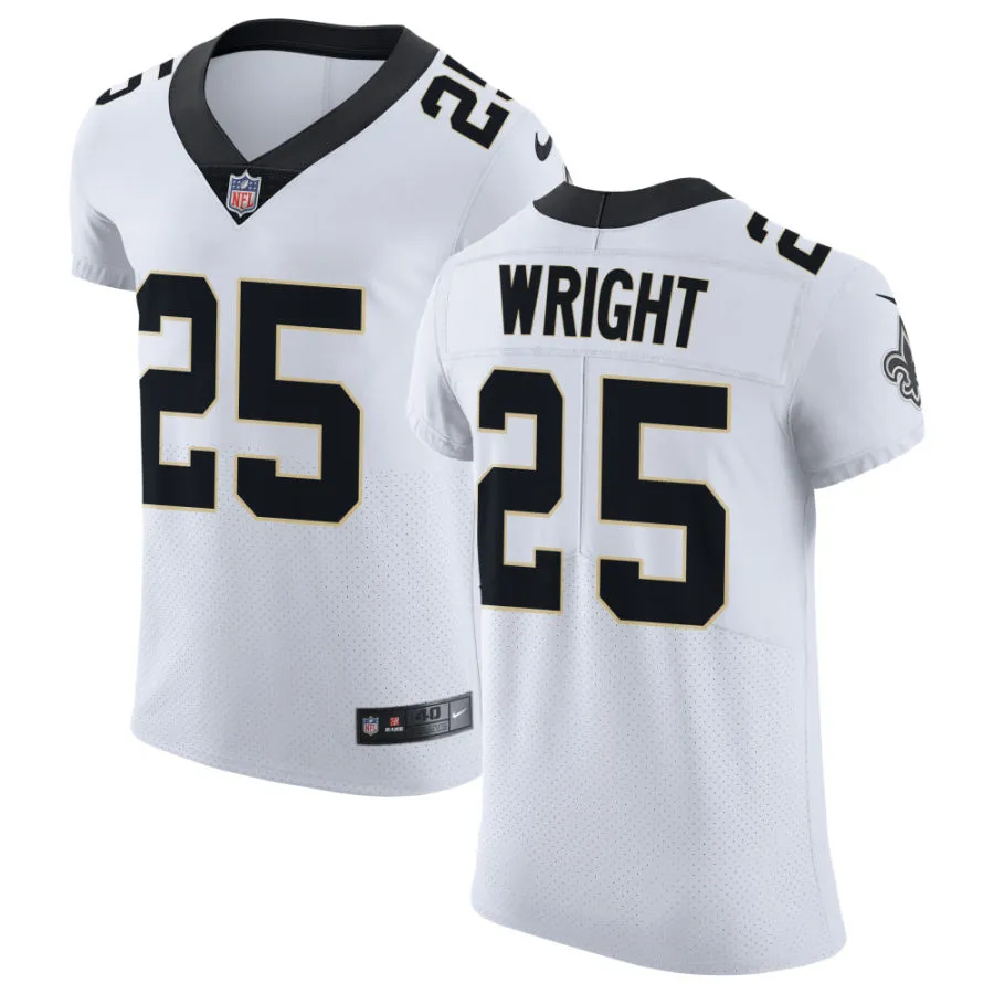 Mens New Orleans Saints #25 Rejzohn Wright Nike White Vapor F.U.S.E Limited Jersey