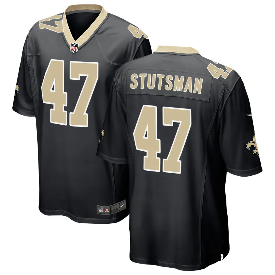 Mens New Orleans Saints #47 Danny Stutsman Nike Black Vapor F.U.S.E Limited Jersey