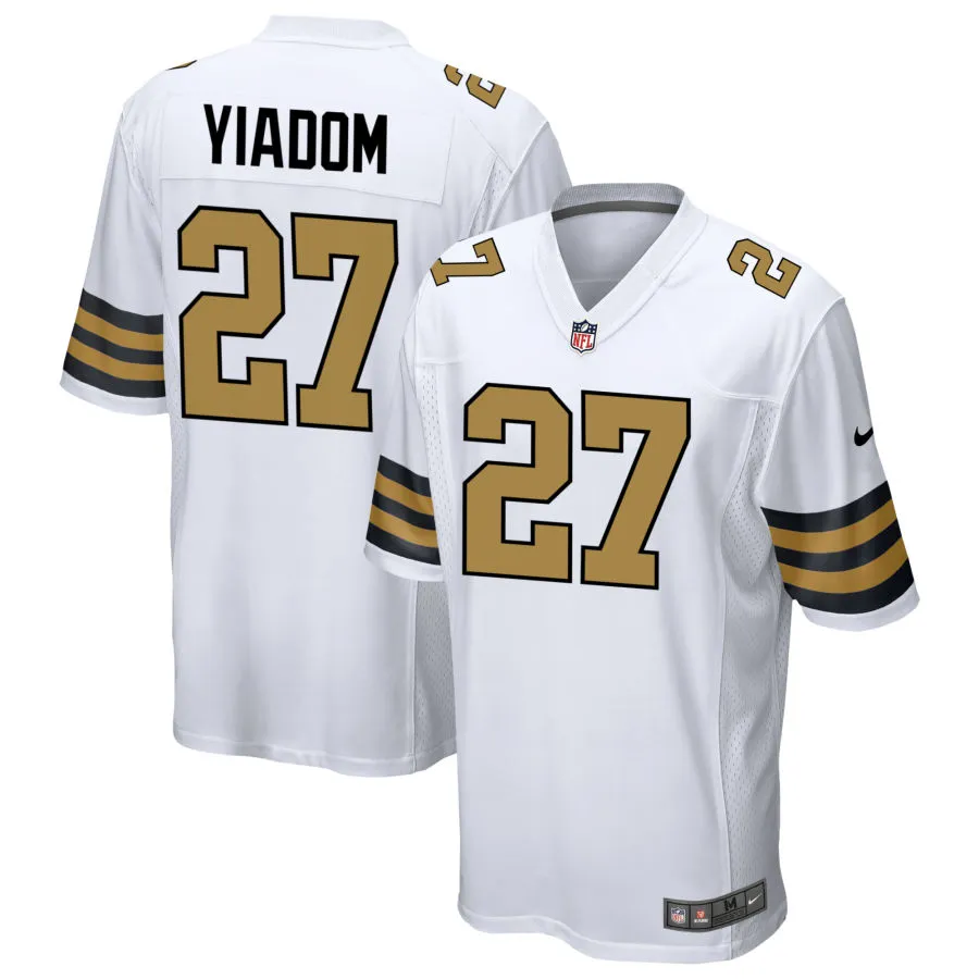 Mens New Orleans Saints #27 Isaac Yiadom Nike White Gold Alternate F.U.S.E Limited Jersey