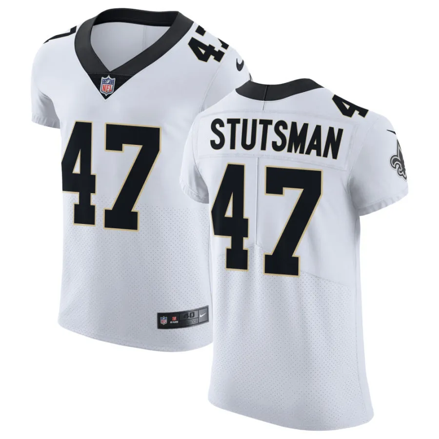 Mens New Orleans Saints #47 Danny Stutsman Nike White Vapor F.U.S.E Limited Jersey
