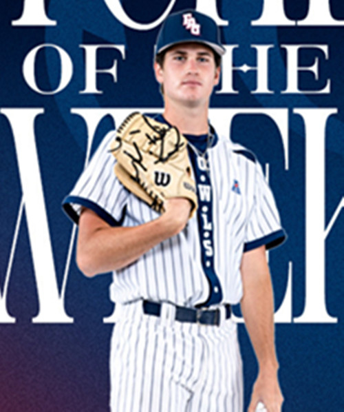 Florida Atlantic Owls #24 Marshall Lipsey White Navy Pinstipe College Baseball Game Jersey