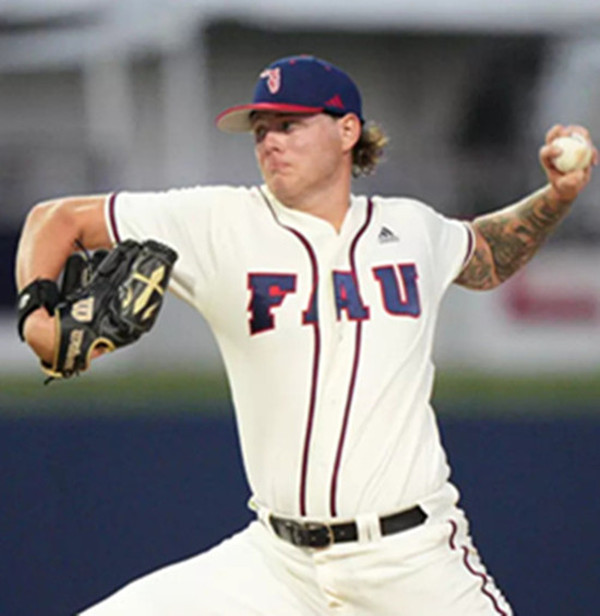 Florida Atlantic Owls #8 Trey Beard White With Strip College Baseball Game Jersey