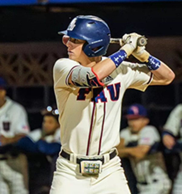 Florida Atlantic Owls #24 Marshall Lipsey White With Strip College Baseball Game Jersey