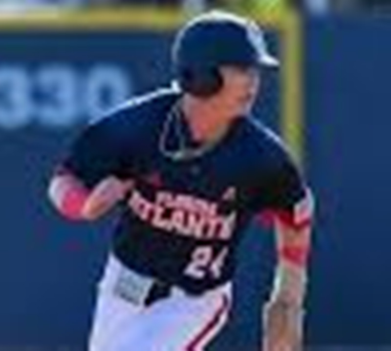 Florida Atlantic Owls #24 Marshall Lipsey Navy Pullover Two Button College Baseball Game Jersey