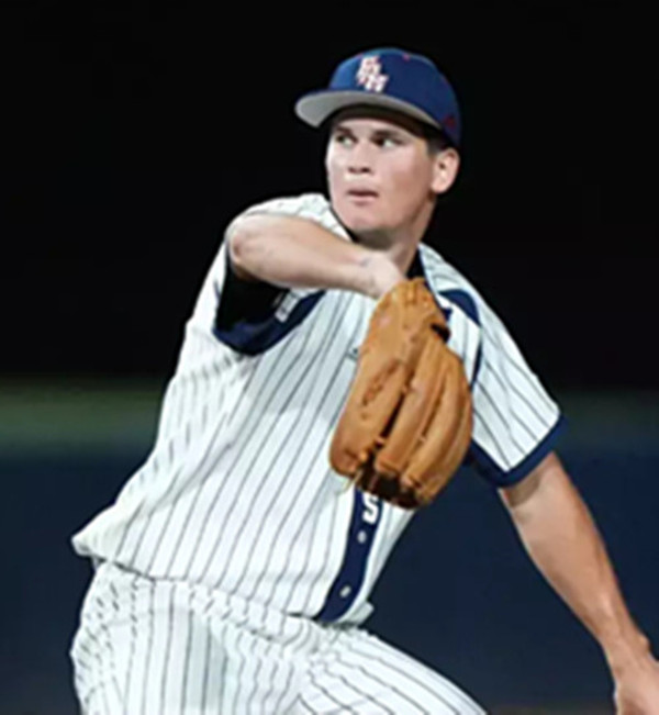 Florida Atlantic Owls #8 Trey Beard White Navy Pinstripe College Baseball Game Jersey