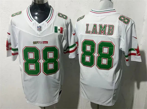 Mens Dallas Cowboys #88 CeeDee Lamb White Colorful Fashion F.U.S.E. Limited Jersey