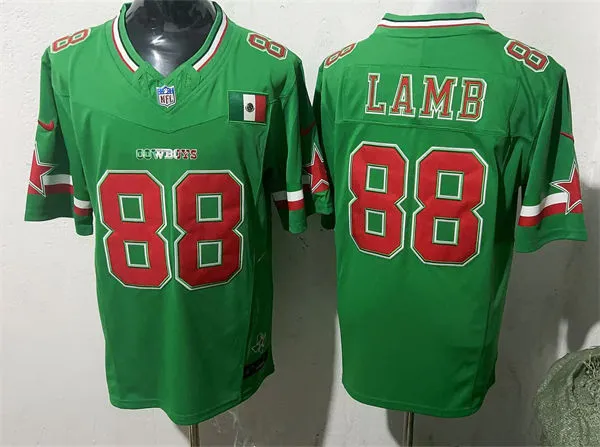 Mens Dallas Cowboys #88 CeeDee Lamb Green Colorful Fashion F.U.S.E. Limited Jersey
