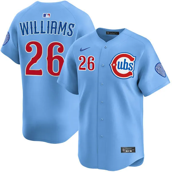 Mens Chicago Cubs #26 Billy Williams Light Blue Alternate Limited Jersey