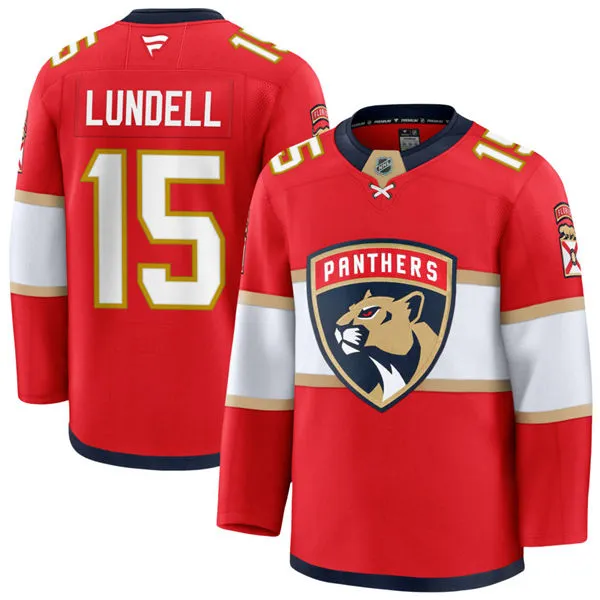Youth Florida Panthers #15 Anton Lundell Fanatics Red Home  Jersey