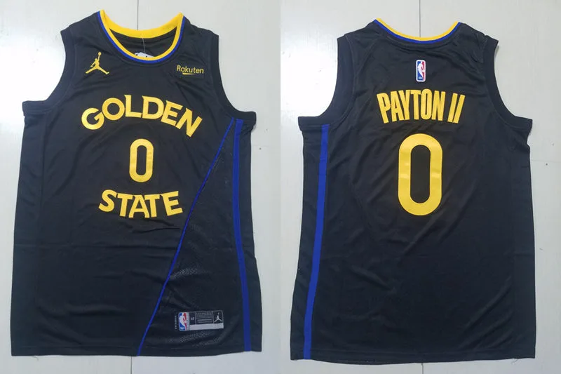Mens Golden State Warriors #0 Gary Payton II 2024-25 Black Statement Edition Swingman Jersey