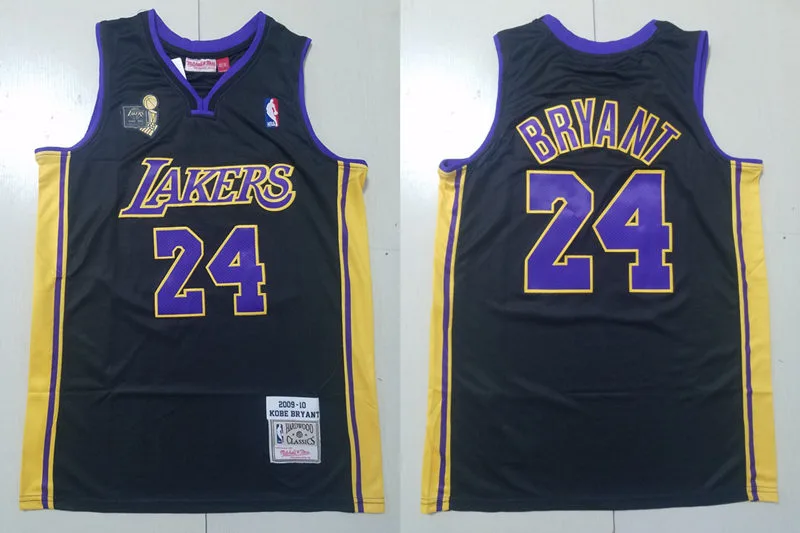 Mens Los Angeles Lakers #24 Kobe Bryant 2009-10 Black Hardwood Classics Swingman Jersey