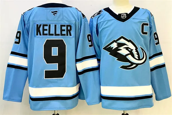 Mens Utah Mammoth #9 Clayton Keller Fanatics 2025 Blue Alternate Player Jersey