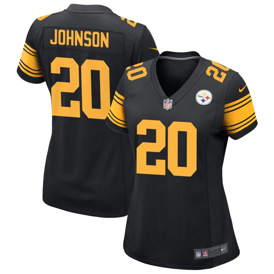 Women's Pittsburgh Steelers #20 Kaleb Johnson Nike Black Alternate 2 Limited Jersey
