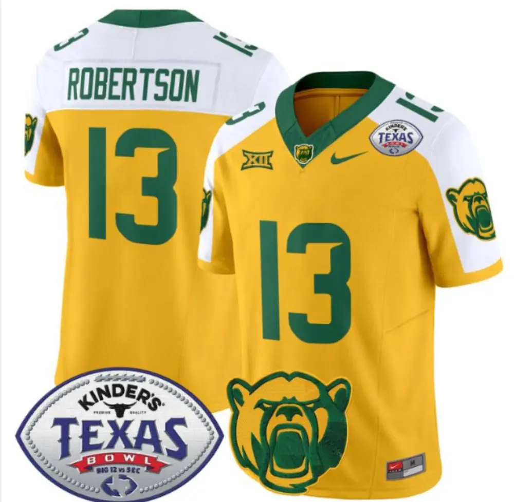 Baylor Bears #13 Sawyer Robertson Gold White Gratitude F.U.S.E. Limited Football Jersey