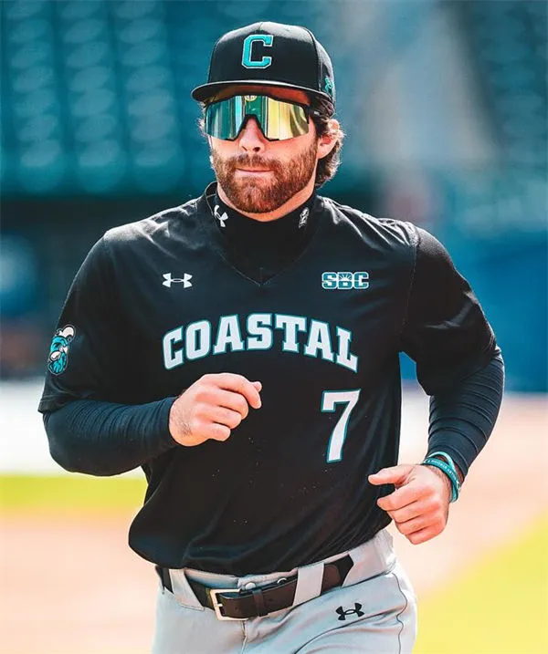 Coastal Carolina Chanticleers #7 Blake Barthol Black Pullover Baseball Game Jersey