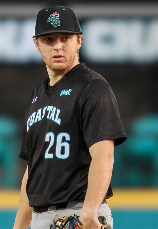 Coastal Carolina Chanticleers #26 Riley Eikhoff Black Pullover Baseball Game Jersey