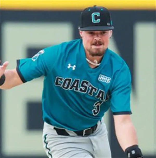 Coastal Carolina Chanticleers #3 Ty Dooley 2024 Teal Black Pullover College Baseball Game Jersey