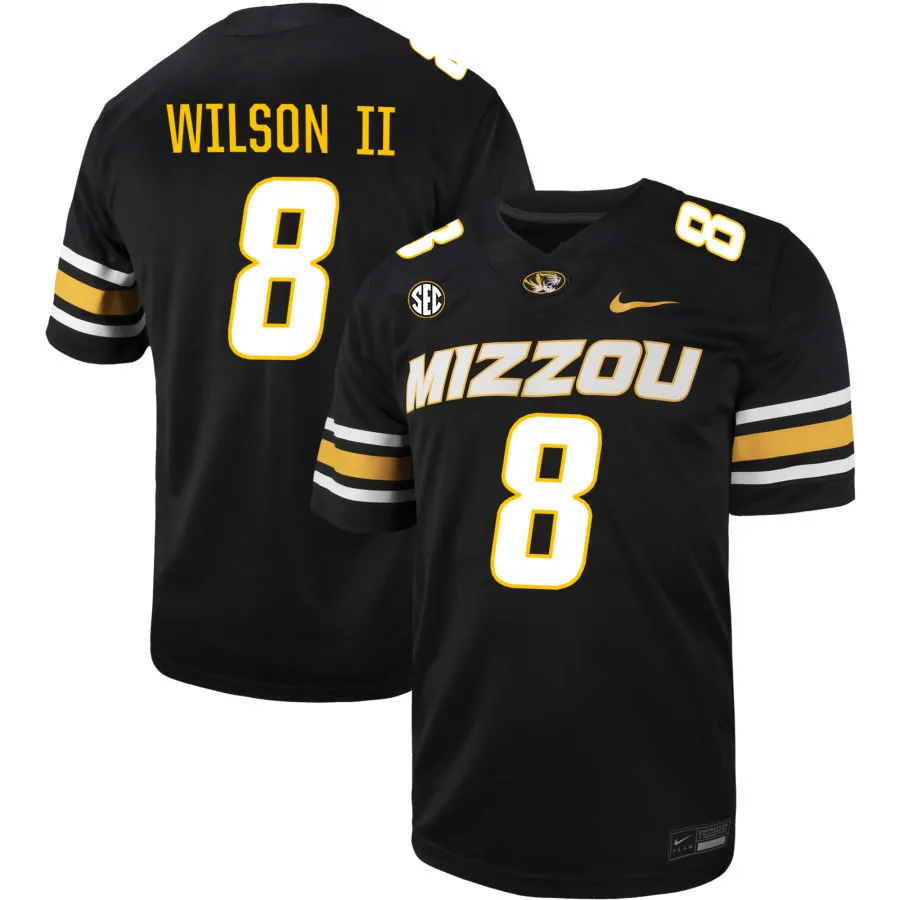 Missouri Tigers #8 Damon Wilson II Nike 2025 Black Football Game Jersey