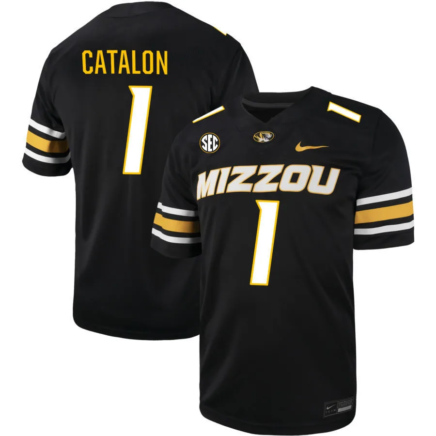 Missouri Tigers #1 Jalen Catalon Nike 2025 Black Football Game Jersey