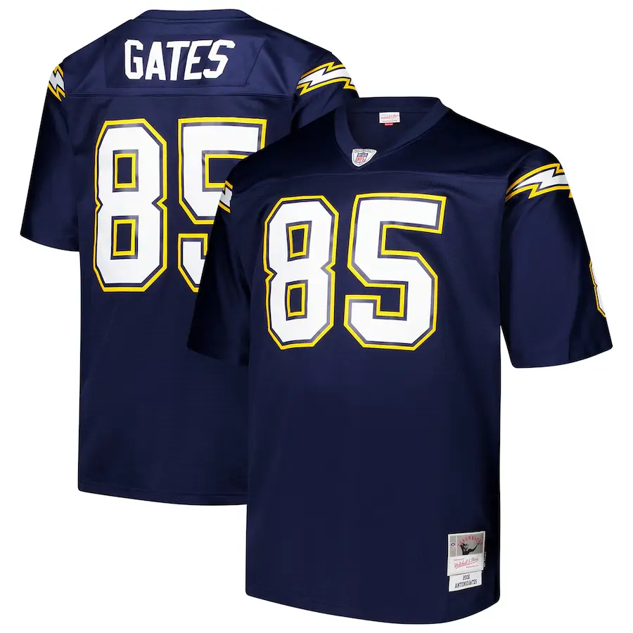 Men's San Diego Chargers #85 Antonio Gates Navy Mitchell & Ness 2006 Throwback Legacy Jersey