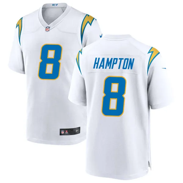 Men's Los Angeles Chargers #8 Omarion Hampton Nike White Vapor F.U.S.E. Limited Jersey