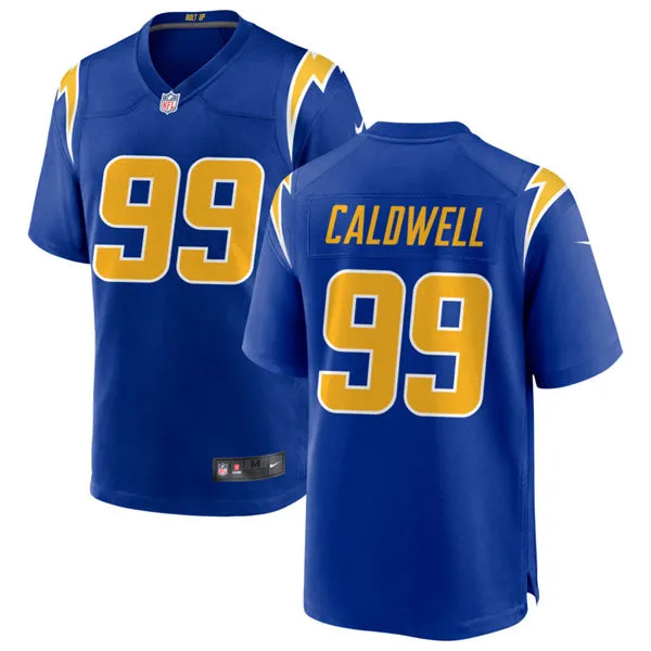 Men's Los Angeles Chargers #99 Jamaree Caldwell Nike Royal Gold 2nd Alternate Vapor F.U.S.E. Limited Jersey
