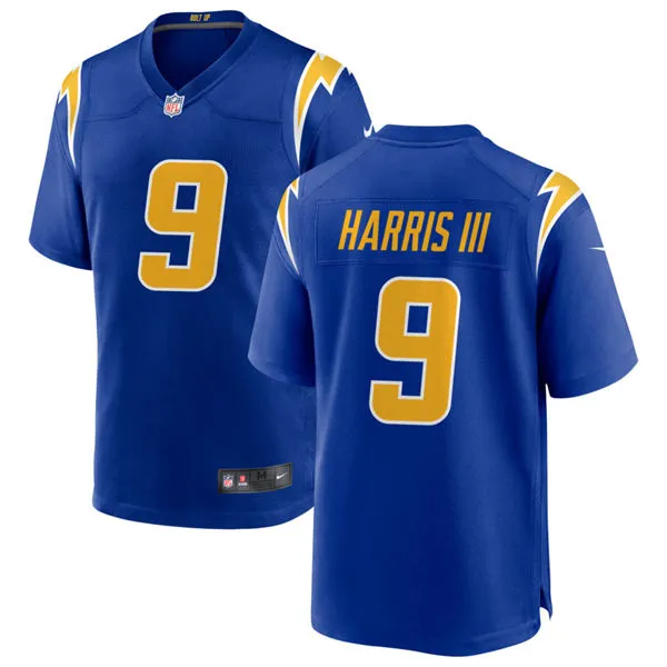 Men's Los Angeles Chargers #9 Tre Harris III Nike Royal Gold 2nd Alternate Vapor F.U.S.E. Limited Jersey