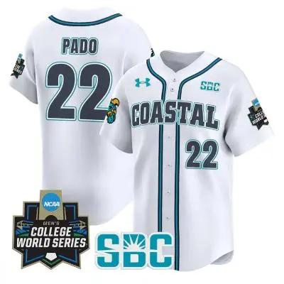 Coastal Carolina Chanticleers #22 Blagen PadoWhite 2025 College Baseball World Series Jersey