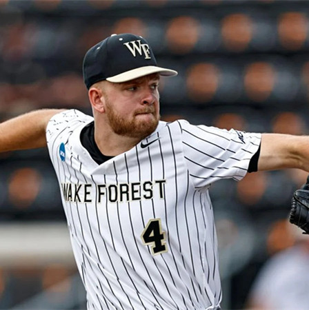 Wake Forest Demon Deacons #4 Blake Morningstar White Pinstripe College Baseball Game Jersey