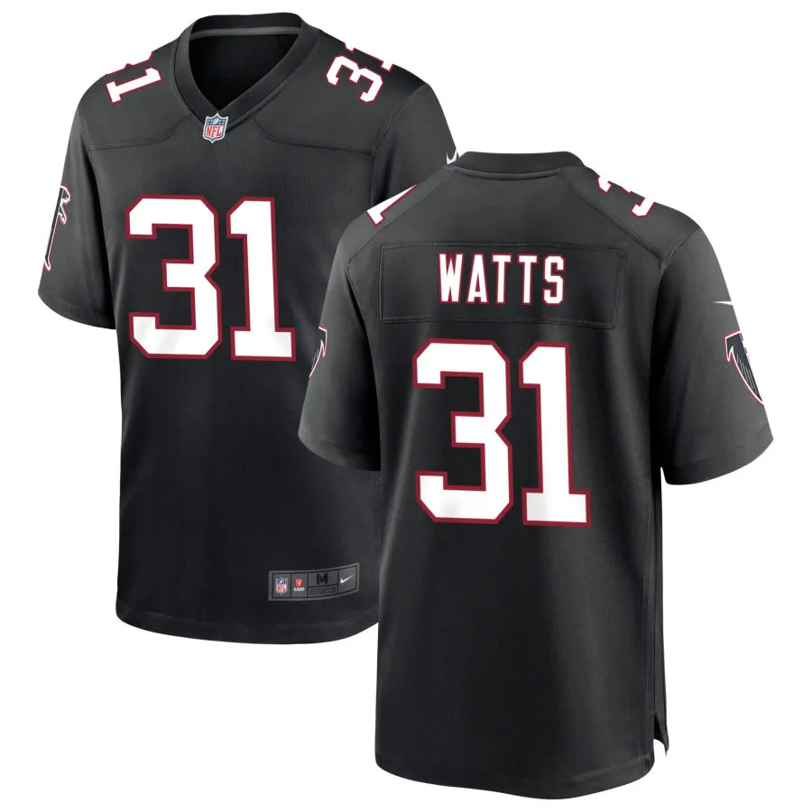 Men's Atlanta Falcons #31 Xavier Watts Nike Black Throwback Limited Jersey