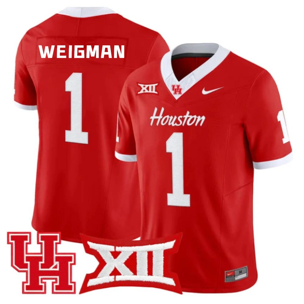 Houston Cougars #1 Conner Weigman 2025 Red Vapor F.U.S.E. Limited Jersey