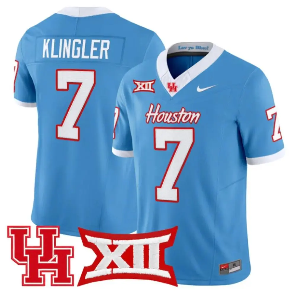 Houston Cougars #7 David Klingler 2025 Blue Vapor F.U.S.E. Limited Jersey